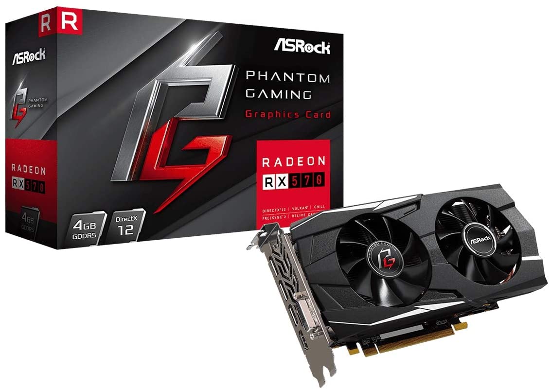 ASRock Phantom Gaming D Radeon RX 570 DirectX 12 RX570 4G 4GB 256-Bit GDDR5 PCI Express 3.0 x16 HDCP Ready Video Card