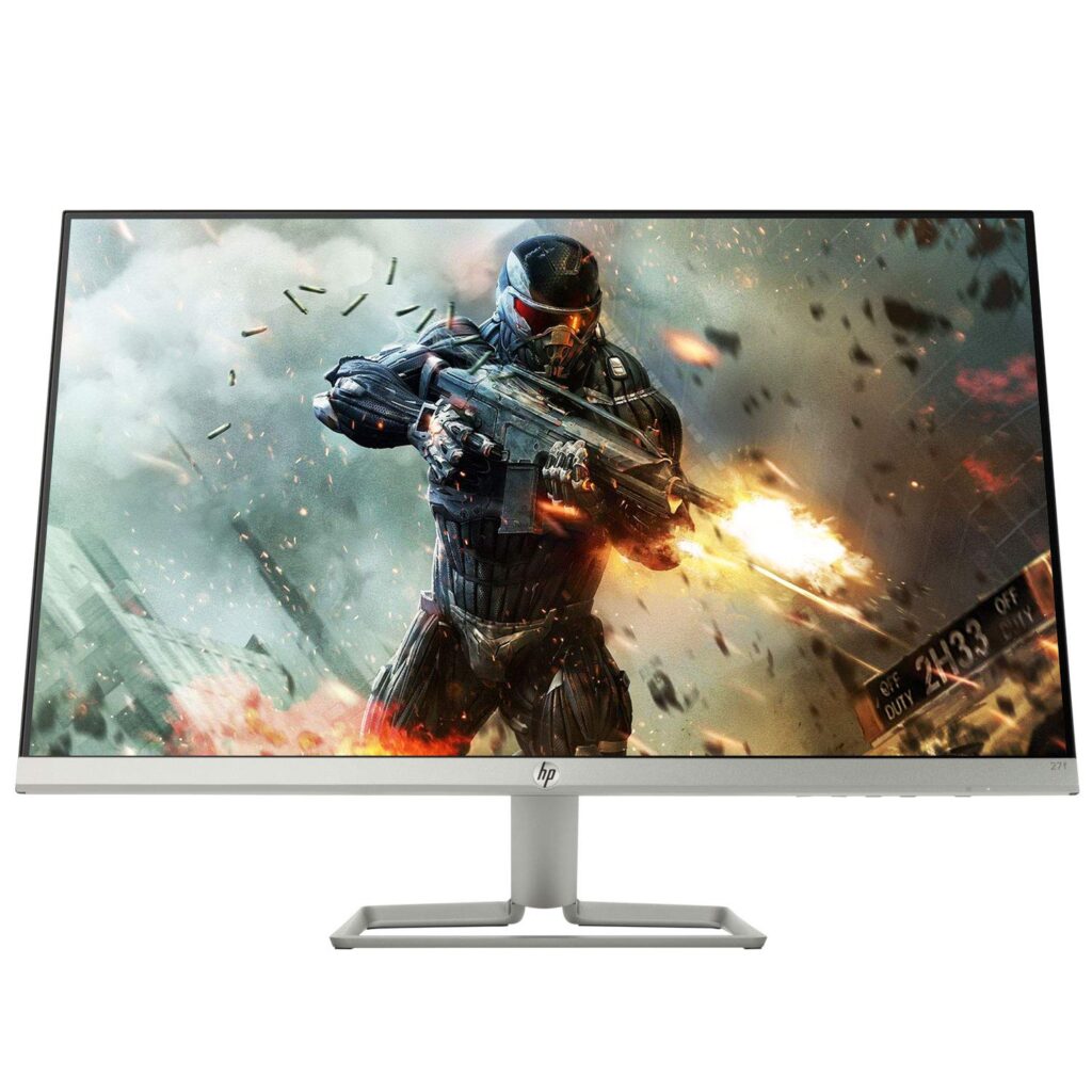 HP 27f 27-inch Full HD IPS Panel Micro Edge Display Monitor with AMD Freesync, 2 x HDMI, 1 VGA Port, 75 Hz Refresh Rate – 3AL61AA (Silver)